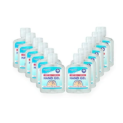 Image of 12 Pack Hygienics POCKET SIZED Anti bacterial Hand Gel 50ml Made in the UK