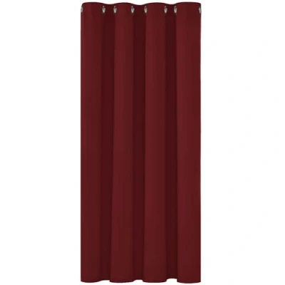 Image of Deconovo Solid Curtain Thermal Insulated Blackout Eyelet for Kitchen 52&quot;x 54&quot; Red 1 PANEL
