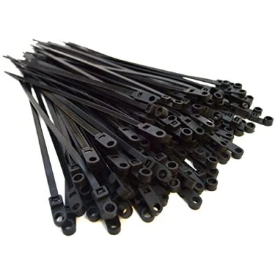 Image of UKCable Ties 50x Screw Mounted Cable Black Car Chassis Body Zip Tie Fixing (7.6mm x 300mm, Black)