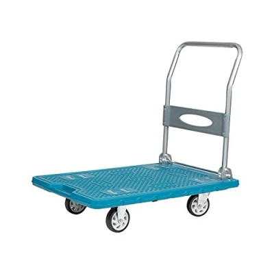Image of Folding Platform Trolley, Lightweight Flatbed Plastic Foldable Cart on Wheels