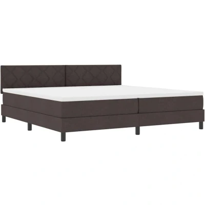 Image of vidaXL Box Spring Bed with Mattress Dark Brown 200x200 cm Fabric
