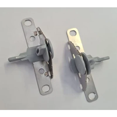 Image of Birsppy 1 pair x Genuine Hafele INDAUX Supra Metal Drawers Side Front Fixing Brackets (Grey)
