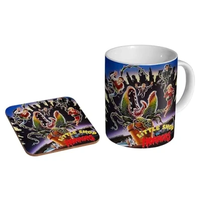 Image of glades Little Shop of Horrors Colour Ceramic Coffee Mug + Coaster Gift Set
