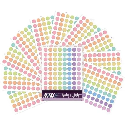 Image of Ashton and Wright Easy Peel Colour Coding Labels 8mm Dot Stickers (Pack of 2 1760, Pastel)