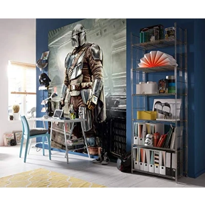 Image of Komar Star Wars IADX4 023 Non Woven Photo Wallpaper Mandalorian Fight Posture Dimensions: 200 x 280 cm (Width Height)