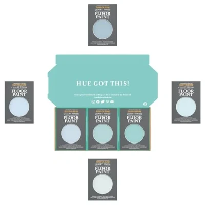 Image of Rust Oleum Chalky Floor Paint in Matt Finish Soft Blues Tester Box