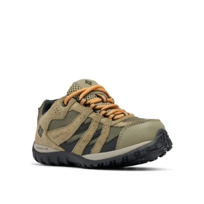 Image of Columbia Childrens Redmond Waterproof Unisex Hiking shoes for kids, Size: 12K, Stone green Leather/synthetics