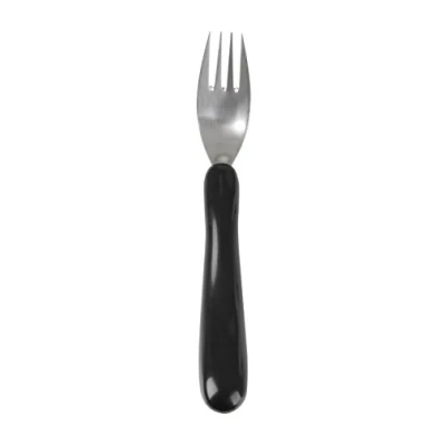 Image of Homecraft Caring Cutlery, Black Handle Fork (Eligible for VAT Relief in the UK) Ergonomic Stainless Steel Eating Utensil, Silverware Weak Grip, Restricted Movement, Elderly, Disabled, Handicapped