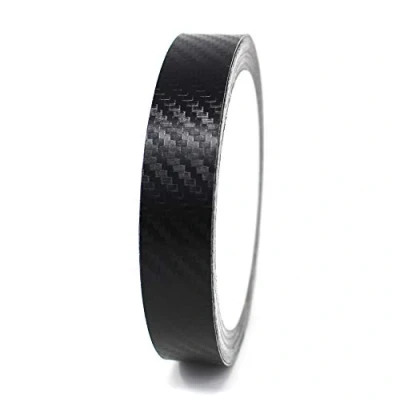 Image of 10 Metre Finest Folia Decorative Strips for Car, Motorcycle, Boat, Model Making, Choice of Colours, Strips, Side Adhesive (Carbon Black, mm Width)