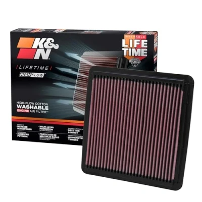 Image of K&amp;N Engine Air Filter: High Performance, Washable, Replacement Compatible 2003 2019 Subaru H4/H6 1.5/2.0/2.5/3.6L (Forester, Legacy, Outback, Impreza, WRX, Levorg, Crosstrek, Tribeca) 33 2304