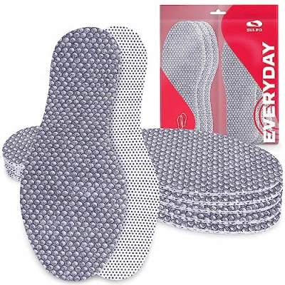 Image of SULPO 6 Pairs Insoles Men and Women Comfort Shoe Against Sweaty Smelly feet Anti Odour Inserts with a Fresh Scent for Everyday Shoes, Work Sneakers 8 UK M / 42 EU