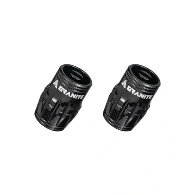 Image of Granite Juicy Nipple Valve Cap with Core Removing Function, Tire Caps Dust Covers for Bikes and Vehicles, Durable Alloy Schrader Cap, 2 Piece Set (Black)