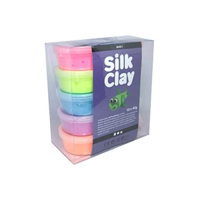 Image of Creativ Silk Clay 10x 40g Tubs Assorted Colours