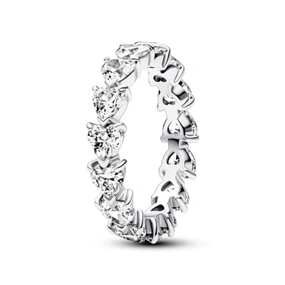 Image of Pandora Row of Hearts Eternity Ring 52