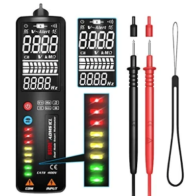 Image of BSIDE EBTN LCD Voltage Tester Pen Non contact AC Detector Ohm Hz Volt Continuity V Alert Voltmeter with Flashlight 8 LED Indicators (ADMS1CL)