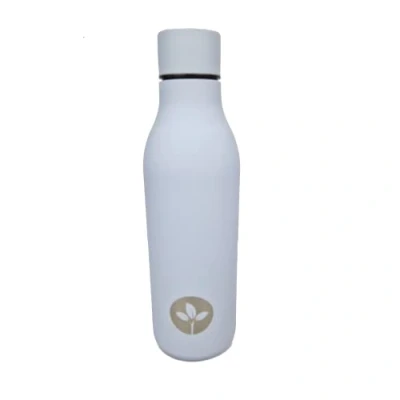 Image of Cherish Planet Soft touch Stainless Steel Water Bottle 550ml Capacity Base Screw top Lid (Light Blue)