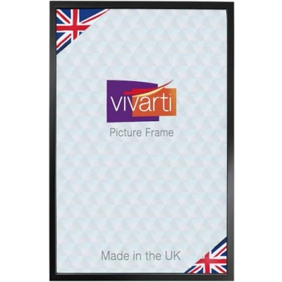 Image of Vivarti Thin Matt Black Picture Frame (A3 Size, 29.7 x 42 cm) Portrait or Landscape Photo with Clear Styrene Sheet &amp; Wall Mounted Hook for Photos, Pictures, Posters, Decor, Certificate