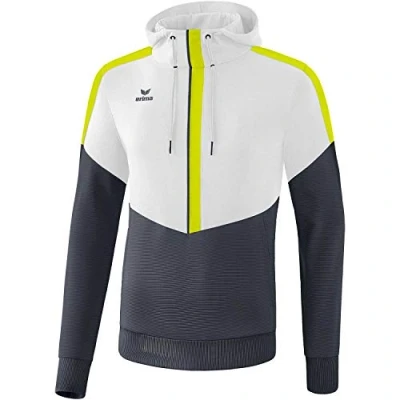 Image of Erima Squad Hoody White/Slate Grey/Bio Lime, M