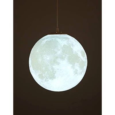 Image of KRUIHAN 3D Print Led Moon Lamp Hang Ceiling Light Night for Kids Room Restaurant Bed Living 25CM