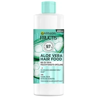 Image of Garnier Conditioner Moisturising Aloe Vera Vegan Formula for Normal Dry Hair, Hair Food Fructis 400ml