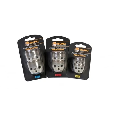 Image of Korda Guru Fast Release Pole Pots Large Match Fishing Designed with Andy Bennett Tapered Profile Water Fill Tight and Precise Bait Non Spook Finish Code GFRPPL