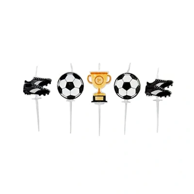 Image of Anniversary House Football Party Pick Candles Pack of 5