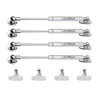 Image of LOOTICH 150N Whole Steel Automatic Lid Stay Kitchen Cabinet Cupboard Wardrobe Door Toy Box Hydraulic Spring Gas Strut Piston Soft Opening Hinges for Flap Fittings Pack of 4