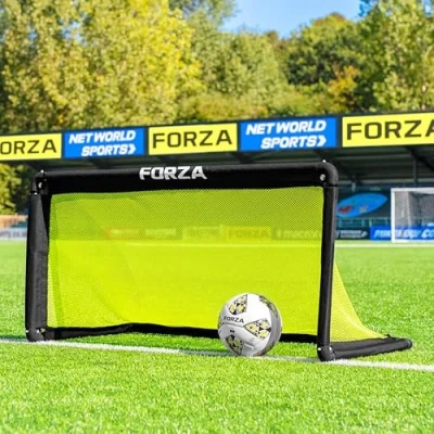 Image of FORZA POD Goal Lite Lightweight ALU40 Portable Football &amp; Assembles in Seconds Ideal for Training, Matches Garden Play 4ft, 5ft 6ft Sizes (x2 Base Weight, 4ft x 2ft)
