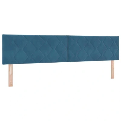 Image of vidaXL Box Spring Bed with Mattress Dark Blue 200x200 cm Velvet