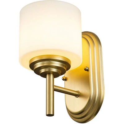 Image of Feiss Malibu Wall Lamp Brushed Brass, IP44