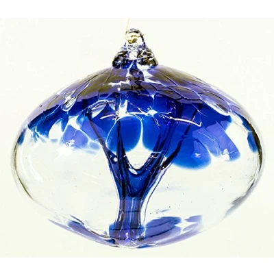 Image of Milford Collection Orb Tree of Life Large Glass Globe Sapphire