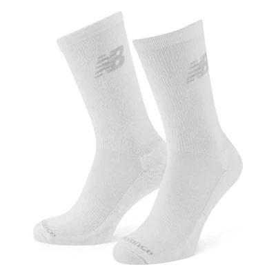 Image of New Balance Unisex 3 Pack Crew Socks, White, L UK