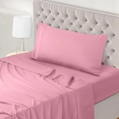 Image of Utopia Bedding Bed Sheet Set Single, Pink, 3 Piece Fitted Sheet, Flat with 1 Pillow Case 50x75 Wrinkle, Shrinkage and Fade Resistant Soft Brushed Polyester Microfiber Fabric