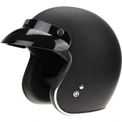 Image of ViPER RS05 Open Face Motorcycle Motorbike Helmets Electric Bike &amp; Road Legal ECE Approved Scooter Touring Moped Crash Jet Helmet Protection Wear for Men Women (Matt Black,L)