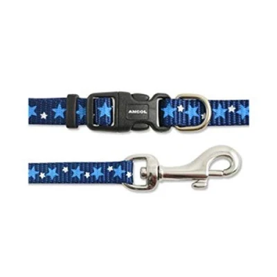 Image of Ancol Small Bite Star Blue Puppy and Dog Collar Lead Set