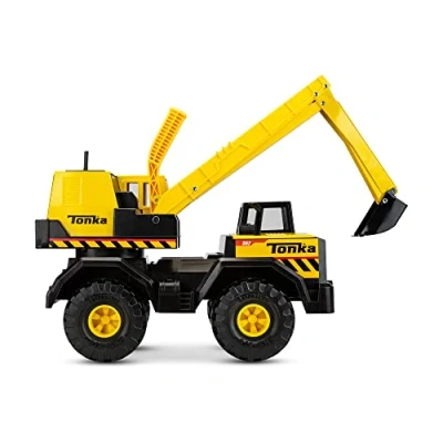 Image of Tonka Steel Classics Toughest Mighty Excavator Kids Construction Toys for Boys and Girls, Vehicle Creative Play, Motor Skill Development Ages 3+ Basic Fun 06183 FFP