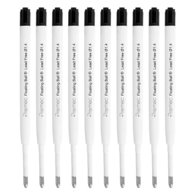 Image of Westcott Ballpoint Pen Refills Black Pack of 10 G2 XB 1.4 mm in Compatible with ISO Standard Indelible Blue Ink E 733493 00