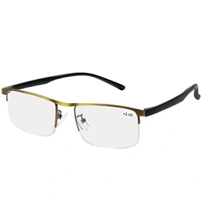 Image of Progressive Multifocus Computer Reading Glasses Blue Light Blocking Titanium Alloy Bendable Multifocal Readers Multi Focus No Line Eyeglasses Eyewear Anti Glare Eye Strain Ultralight for Men and Women