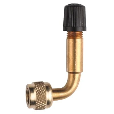 Image of Weldtite 5013 Schrader valve extension type 90 degrees Bend, Silver