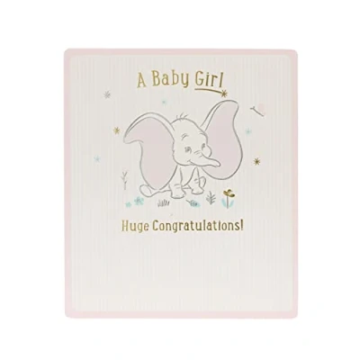 Image of UK Greetings Baby Girl Congratulations Card New Disney Greeting Dumbo Card, Multi (666094 0 1)
