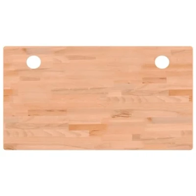 Image of vidaXL Solid Beech Wood Desk Top Versatile Table for Office, Dining &amp; Computer Desks Easy to clean with Cable Management Rounded Corners Safety