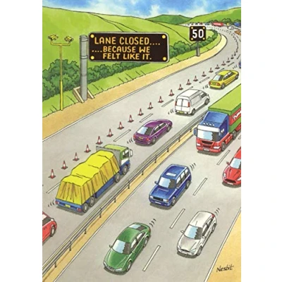 Image of Ling Design Humorous Birthday Greeting Card &quot;Lane Closed&quot; for Him/for Her Funny
