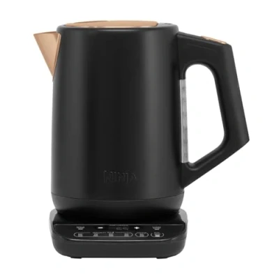 Image of Ninja Perfect Temperature Kettle, 1.7L, with Control, LED Display, Easy to Use Kettle Rapid Boil and Hold, Black &amp; Copper, KT200UKCP