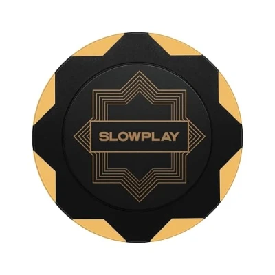 Image of SLOWPLAY Nash Clay Poker Chips, 14 Grams Heavyweight Composite, 40mm Large Chips in Bulk, Pack of 50 Gold Without Denomination