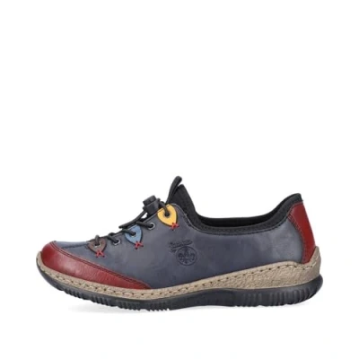 Image of Rieker N3261 Ladies Casual Shoes Brown/Combi (Navy, UK Footwear Size System, Adult, Women, Numeric, Medium, 5)