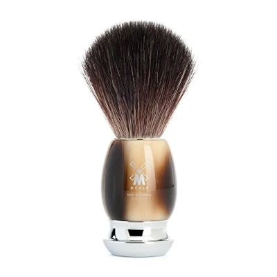 Image of MÜHLE Black Fibre Shaving Brush (100% Vegan) (Faux Horn)