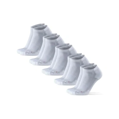Image of DANISH ENDURANCE Cushioned Ankle Running Socks for Long Distances, Anti Blister, Men &amp; Women, 5 Pack, White, 3