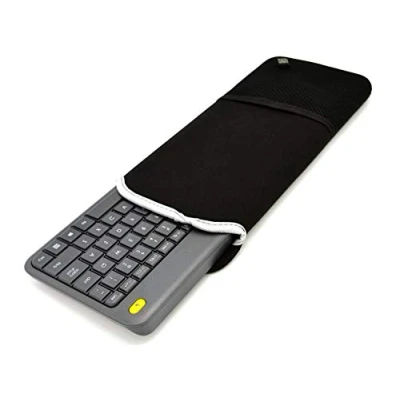 Image of Wommty Neoprene Dust Cover Carrying Case Protector Sleeve Skins Bags with Mesh Pouch for Logitech Wireless Touch Keyboard K400 Plus QWERTY UK Layout