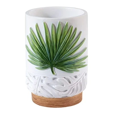 Image of Avanti Linens Tumbler, Countertop Organizer, Tropical Inspired Home Decor (Viva Palm Collection)