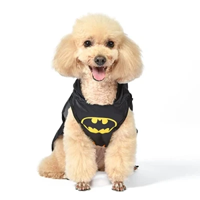 Image of DC Comics Batman Dog Costume, Size Small Best Halloween Costume for Dogs Funny Costumes Official Pets